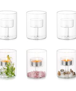 Glasseam Vintage Teelichthalter Glas 6er Set Kerzen Deko Hochzeit Weihnachten