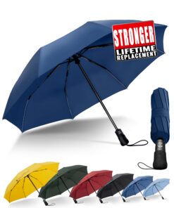 Chakipee Kompakter Reise Regenschirm Groß Sturmfest - Automatik Taschenschirm für Herren und Damen