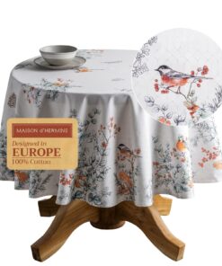 Maison d' Hermine Tischdecke, weißlicher Shabby-Chique, für den täglichen Gebrauch, für Esszimmer, Party-OEKO-TEX STANDA