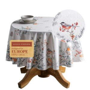 Maison d' Hermine Tischdecke, weißlicher Shabby-Chique, für den täglichen Gebrauch, für Esszimmer, Party-OEKO-TEX STANDA