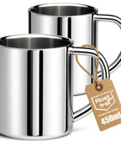 Robin Goods® Edelstahl Thermobecher - doppelwandig isoliert, stabil, für Alltags- und Outdoorgebrauch (450ml)