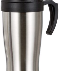 AXENTIA Coffee to Go Reise-Becher Edelstahl - Isolierbecher mit Griff für Reisen - Dicht und auslaufsicher - 400ml