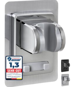BLUMBACH® Duschkopfhalterung ohne Bohren - DAS ORIGINAL - Verstellbar neigungsbereit, chrom_finish - Duschkopf Halterung