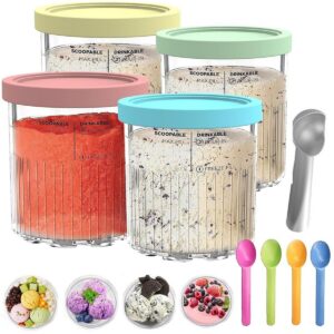 Refein Ersatz für Ninja Creami Deluxe Behälter - 4x 680ml, BPA-frei, Spülmaschinenfest - für NC501/NC500 Serie, in Blau,