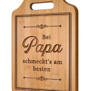 Giftasy Graviertes Bambus Schneidebrett Papa Geschenk Vatertagsgeschenk für Papa