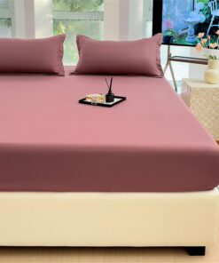 Odot Spannbettlaken 140x200cm - Bohnenpastenfarbe - Spannbetttuch für Dicke Matratzen - Bettlaken Microfaser mit Gummizu
