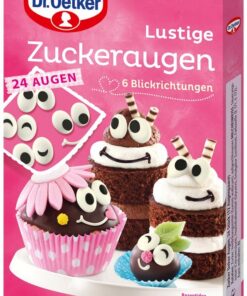 Dr. Oetker Zuckeraugen zum Verzieren von Muffins, Torten & Cupcakes - Emotionale Dekorelemente in 6 Variationen - 10 g x