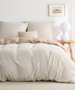 BEDSURE Bettwäsche 200x200 3teilig Khaki/Beige - Bettwäsche-Sets für Wendebetten mit Reißverschluss OEKO-TEX