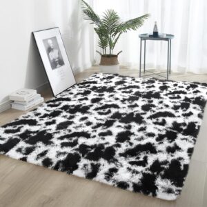 AIMECO Hochflor Teppich Wohnzimmer Anti-Rutsch Große Teppiche Schlafzimmer Mädchen und Kinderzimmer Flauschig Tie-Dye 60