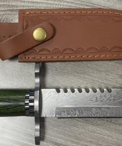 Purple Dragon Outdoor Campingmesser, D2-Stahl und Damaszener-Muster Jagdmesser, geeignet für Survivor Aktivitäten, 15 cm