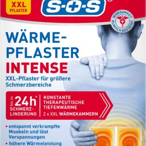 SOS Wärme-Pflaster INTENSE | extra starke XXL Wärmepflaster für Rückenschmerzen | löst verkrampfte Muskeln + Rücken Vers