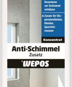 Wepos Anti-Schimmel Zusatz 1 Liter | Schützt vor Schimmel beim Renovieren | ideal für Dispersionsfarben, Lacke und Putz