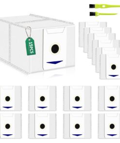 15 Stück ecovacs staubbeutel für Ecovacs Deebot T30 Pro Omni / T30 Omni Saugroboter, 3L großer Kapazität, 2 Pinsel inkl