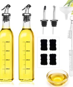 Olflasche Mit Ausgießer 500ml 2 Set Für BbqUndGrillen, Olivenöl SpenderMitTrichter AuslaufsicherTropffr, EssigUndÖlflasc
