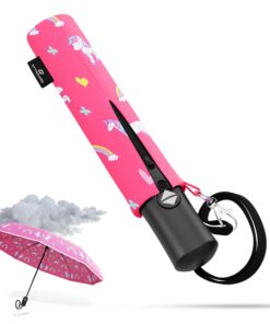 STYNGARD Regenschirm automatisch Kinder - Sicherheitsreflektoren für Mädchen/Jungen - Schulranzen Modell - ROTTERDAM