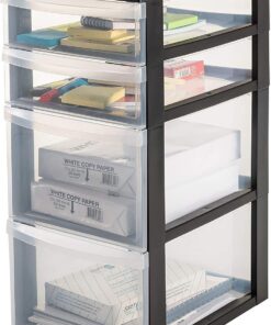 Iris Ohyama Schwarz Kunststoff-Schubladenbox DC-322 Für Schlafzimmer & Bad BPA-frei Griffe Schublade