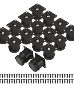 Worown 16 Stück Verstellbare Schwarze Metall Möbelbeine für Bett und Sofa