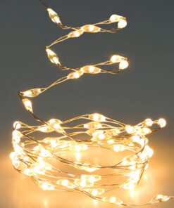 Spetebo warm weißer Weihnachtslichterkette mit Timer - 200 cm / 132 LED - Batteriebetrieb - Adventsquirl Dekoration Indo