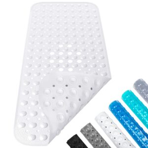 Badewannenmatte Duschmatte rutschfest Maschinenwaschbar Weiß Badewanneneinlage Antirutschmatte 100x40 cm