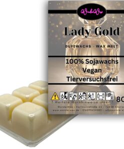 WonderWax Lady Gold Duftwachs Wax Melts für Aromalampe, 6 Würfel Indoor Raumdüfte Sojawachs mit Duftöl