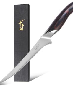Filetiermesser 20cm, Scharfes Ausbeinmesser, VG-10 Superstahl zum Schneiden von Fleisch und Hühnchen, Profi Küchen-Fisch