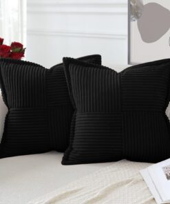 Artscope Weissvascular Kissenbezüge Samtkissen Für Wohnzimmer Und Schlafzimmer Schwarz 60x60cm Modern Dekorativ | Artsc