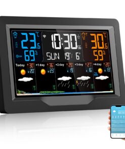 WLAN Wetterstation mit Thermometer und Hygrometer für Haus und Garten mit Wettervorhersage und UV-Index | WIFI Funkwett