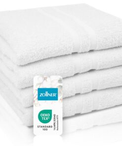 ZOLLNER Handtücher 4er Set 50x100 cm – Flauschige Baumwoll-Badetücher