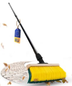Novaliv Krallenbesen mit Stiel ideal für Garten, Camping und Straßenteerputzen, gebogene Borsten, 60cm Stiel, Ideal für