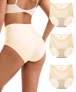 INNERSY Nahtlose Unterhosen Damen Hohe Taille | INNERSY Seamless Slips Unsichtbare Unterwäsche 3 Pack | INNERSY Hohe Ta