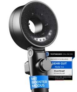 POWERLAP® Duschkopf mit Filter & Montagewerkzeug für gereinigtes & weicheres Wasser | Booster Modus & PP-Baumwoll-Filter