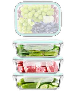 Frischhaltedosen Glas für Meal Prep - Glasbehälter Mikrowellengefahr-resistent 8 Stück Set | Glasdose Mikrowellensicher