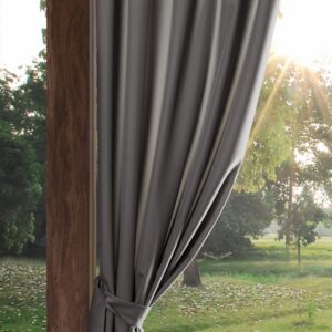 Eurofirany Outdoorvorhang dunkelgrau 155x200 cm Winddicht Sonnenschutz Terrasse Pavillon