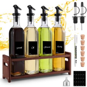 Ölflasche mit Trichter Lebensmittelgrade Bleifreies Glas 500ml 4pcs Olivenölspender für Küche