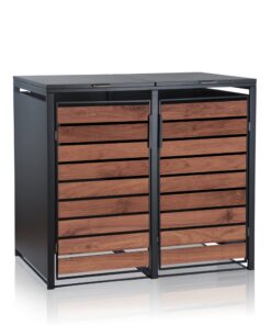 Zelsius Mülltonnenbox 2er Anthrazit | Hausentsorgung ideal | Dauerhaft und bequem|(B) 132 x (T) 80 x (H) 117 cm Zelsius