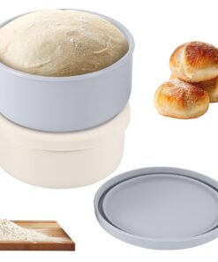 PizzaBallenBox mit Deckel 2er Set, atmungsaktive Teigbox, ideal für Pizzateigplätzensusage, Pizzateig Box löse- und leic