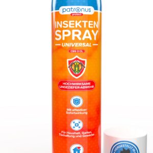 Patronus Insektenspray Universal für Wohnung - Sofortschutz gegen viele Insekten, Hochwirksam, 750 ml, Zitrusduft