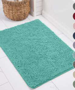 Kangaroo Plüsch-Chenille-Badezimmer-Teppich extra weich saugfähig maschinenwaschbar 24" x 17" türkis