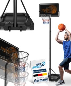 ArtSport® Basketballkorb Outdoor - für Erwachsene und Kinder, hochwertig und höhenverstellbar 255-305 cm, Trendanlage mi
