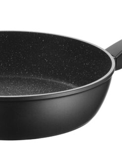MÄSER Serie Leonis Beschichtete Schmorpfanne 28 cm für Induktion Aluminium Schwarz Hohe Bratfahrt Antihaft Versiegelung