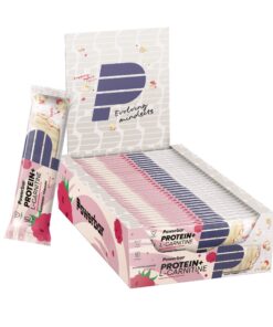Powerbar Protein Plus mit L-Carnitine - Raspberry Yoghurt - 30x35g - reich an Protein, Magnesium und Calcium - kollagenf