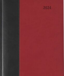 Premium Buchkalender Fire Schwarz-Rot 2024 - Büro- und Bürozimmernutzung - 1 Tag 1 Seite - 416 Seiten - Tucson-Einband