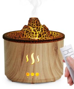 Simpeak 400ml Ultraschall Raumauffeuchter für Wohnzimmer und Büro mit LED-Licht und Fernbedienung, Lichtbraun