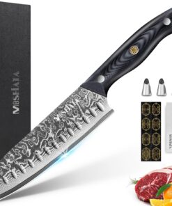 MOSFiATA Damast Santoku Messer 7 Zoll - exklusive Geschenkverpackung für professionelle Küchen-Assisclen in Japanischer