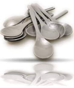 Kerafactum Plastiklöffel | 10 Teelöffel Klein Kunststoff | Gray Eierlöffel Bunte Löffel|Marmeladenlöffel Kaffeelöffel Jo