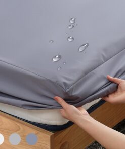Z-HOM Wasserdichte Spannbettlaken, Mikrofaser, Matratzenhöhe bis 30 cm, Öko-Tex Zertifiziert (Dunkelgrau, 90x200x30 cm)