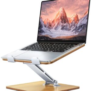 CIRYCASE Holz-Aluminium Laptop Ständer, perfekt für Flexiblearbeit, Kompatibel mit MacBook Pro/Air und HP 10-16" Notebüc