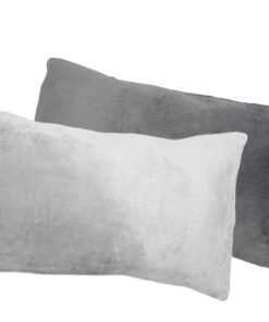 **Moon Kissenbezug Cashmere Touch, 40x80 cm, Plüsch Wendekissenhülle für Winter, Silber/Anthrazit** | **Moon Winter Wen