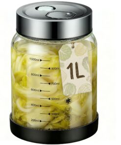 Fermentierglas 1L mit Gärventil - Auskochen Geeignet für Kefir Sauerkraut Kimchi