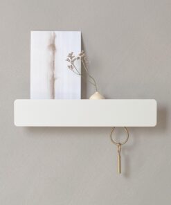 Kazai Schlüsselbrett Kian - minimalistisches Design aus Metall - für den modernen Flur im weißen Schlußregal | Schlüssel